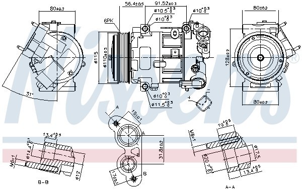 компрессор кондиционера!\ Citroen C4 1.4/1.6i 14> 890324 NISSENS