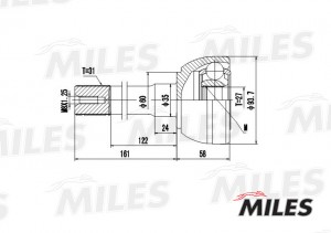 ШРУС наружный NISSAN PATROL GR 2.8D-4.2 88-97 (GKN 303604) GA20310 GA20310 MILES