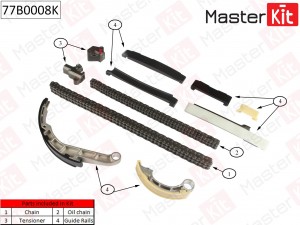 Комплект цепи ГРМ Nissan Almera Tino/X-Trail 2.2D- (без звездочек) 77B0008K 77B0008K MASTER KIT