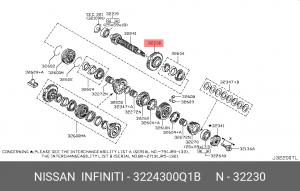 ШЕСТЕРНЯ КПП 32243-00Q1B NISSAN