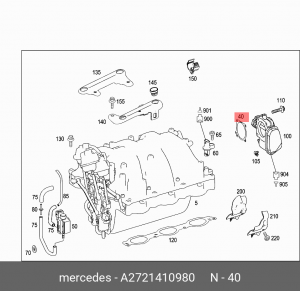 Прокладка дроссельной заслонки MB MERCEDES-BENZ A272 141 09 80 A  2721410980 MERCEDES BENZ