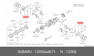 ПОРШЕНЬ 12006AD671 SUBARU