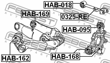 Сайлентблок HAB-095 HAB-095 FEBEST