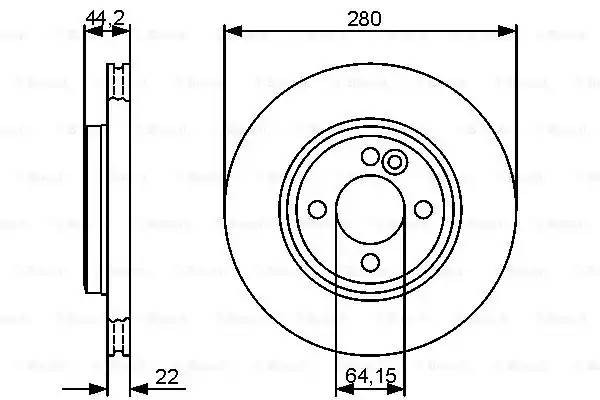 Диск тормозной передний MINI (R56) 0986479437 0 986 479 437 BOSCH