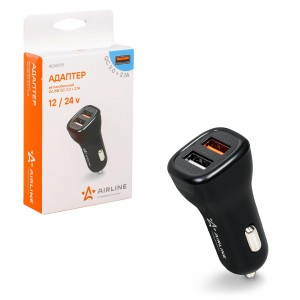 Адаптер автомобильный 2хUSB QC 3.0 + 2.1А 12/24В (AEAK015) AEAK015 AIRLINE
