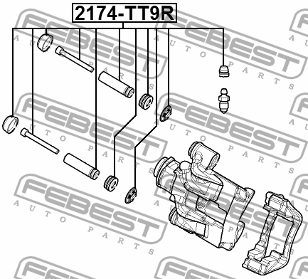 Ремкомплект передн суппорта FORD TRANSIT TT9 2006-2013 2174-TT9R 2174-TT9R FEBEST
