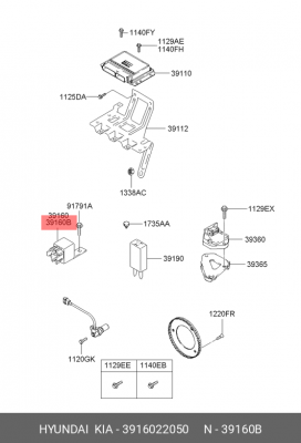 Реле HYUNDAI Accent (03-) KIA Carens (00-06),Picanto OE 3916022050 HYUNDAI KIA