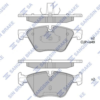 Колодки тормозные дисковые BMW F10/F11 3.0i/2.0D 10 SP1699 SP1699 SANGSIN
