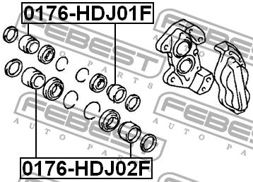 Поршень суппорта тормозного переднего D42.8 0176-HDJ02F FEBEST