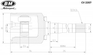 ШРУС правый внутренний CV2357 CV2357 BM MOTORSPORT