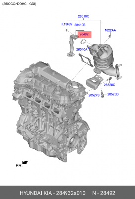 284932S010 Пpoклaдкa выпycкнoгo кoллeктopa двигaтeля 284932S010 MOBIS