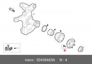 Ступица IVECO Daily (06-) колеса переднего (без подшипника) OE 504366656 IVECO