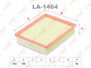Фильтр воздушный RENAULT Laguna (08-) LYNX LA-1464 LYNXAUTO