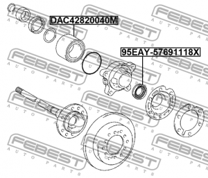 Подшипник ступицы задний 42x82x40 TOYOTA HILUX 2015- DAC42820040M DAC42820040M FEBEST