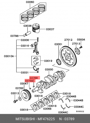 ШПОНКА КОЛЕНВАЛА MF476225 MF476225 MITSUBISHI