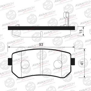 Колодки тормозные дисковые Avantech задние  (противоскрипная пластина в компл.) AV009 AVANTECH