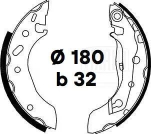 Колодки торм. Ford Ka (96-)/Escort (92-) барабан. 180x32 (GF 4580) GF 4580 TRIALLI