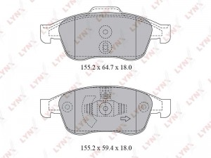 Колодки тормозные дисковые передние LADA Vesta Sport, Renault Duster LYNXauto BD-6317 LYNXAUTO