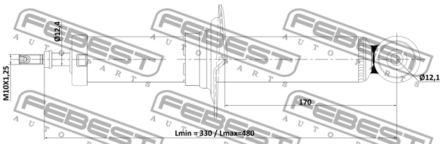 Амортизатор задний GAS.TWIN TUBE 08110-002R FEBEST