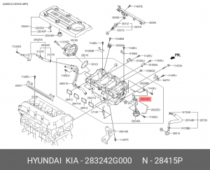 преобразователь давления! системы рециркуляции выхлопных газов\ Hyundai, Kia 283242G000 HYUNDAI