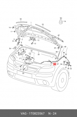 Зажим VW AUDI SEAT SKODA OE 1T0 823 567 VAG