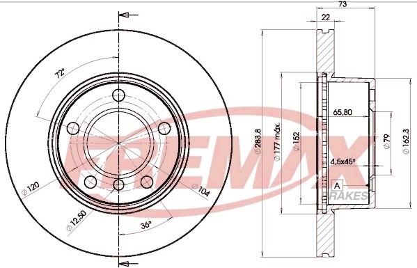 диск тормозной!\ BMW 1 114d/i/116 08> BD4629 FREMAX