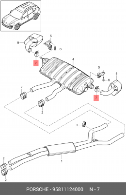 Хомут PORSCHE OE 95811124000 VAG