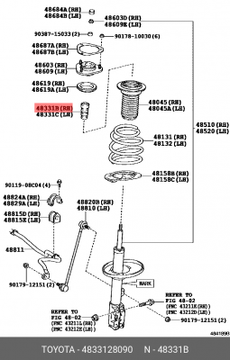 отбойник амортизатора переднего!\ Toyota Rav4 48331-28090 TOYOTA