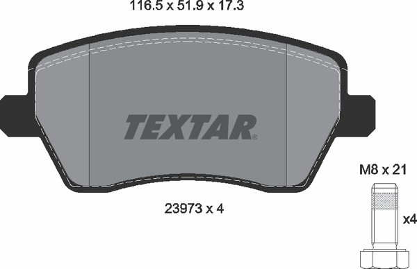 2397301 колодки дисковые передние!\ Nissan Micra/Note, Renault Clio/Logan/Duster 2397301 TEXTAR