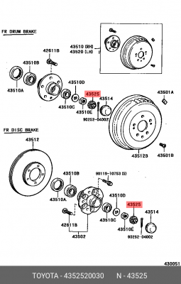 Шайба стопорная 43525-20030 43525-20030 TOYOTA
