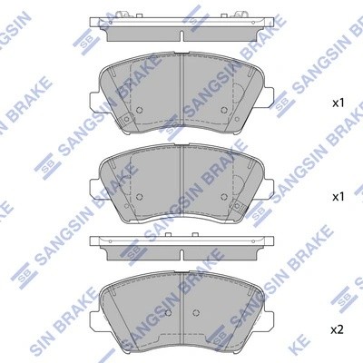 Колодки тормозные HYUNDAI Elantra (11-) KIA Ceed (12-) передние (4шт.) (R15) SAN SP1842 SANGSIN