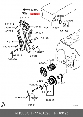 НАПРАВЛЯЮЩАЯ ЦЕПИ ГРМ 1140A026 1140A026 MITSUBISHI