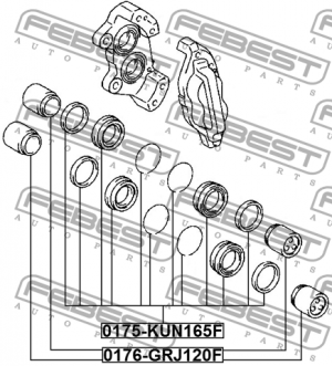 Ремкомплект суппорта передн TOYOTA HILUX 2015- 0175-KUN165F 0175-KUN165F FEBEST