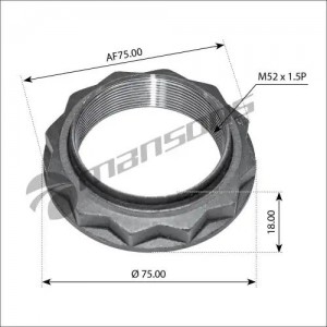 ГАЙКА M52X1,5; РАЗМЕР ПОД КЛЮЧ (МЕТРИЧЕСКИЙ): 67 MM 700.576 MANSONS
