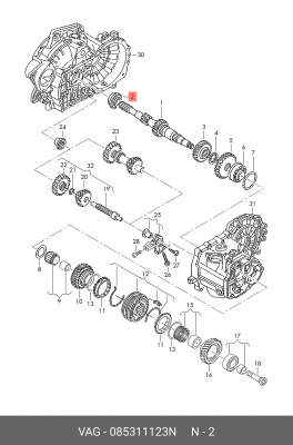 подшипник КПП!\ Audi A3 97-00 085 311 123 N VAG