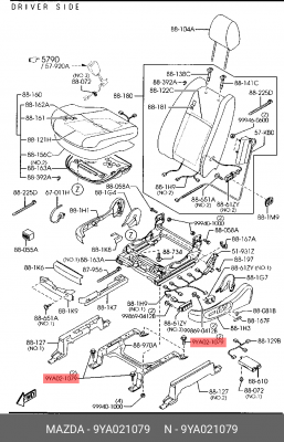 БОЛТ/ BOLT 9YA021079 MAZDA