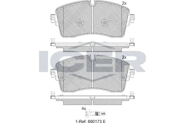 182335 колодки дисковые задние!\ Land Rover Discovery Sport 2.0/2.2i/D 14> 182335 ICER