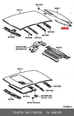 уплотнитель лобового стекла!\Toyota Alphard/Corolla/Vitz/Yaris, Lexus LM350/300H 56117-50130 TOYOTA