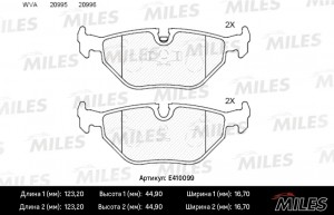 Колодки тормозные задние (Смесь Low-Metallic) (BMW 3 E36, E46, SAAB 9-5) (TRW GD E410099 MILES