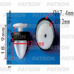 Клипса пластмассовая Citroen, Peugeot, Renault, АвтоВАЗ применяемость: внутрення P370272 PATRON
