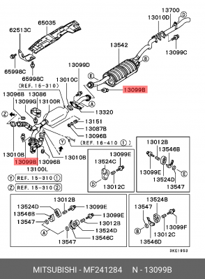 болт глушителя! М10х30\ Mitsubishi MF241284 MITSUBISHI