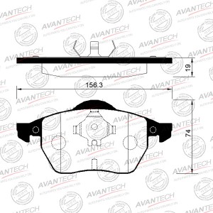 Колодки тормозные дисковые Avantech передние (противоскрипная пластина в компл.) AV163 AVANTECH