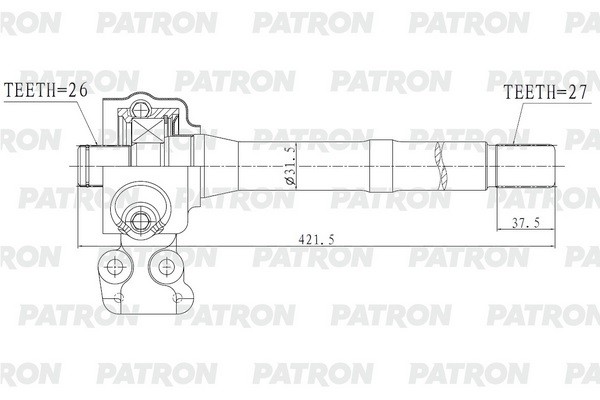 Полуось HYUNDAI KIA IX35  Sportage SL 2.0i AT 10- пром. вал с опорой 27x421,5x26 PDS0559 PATRON