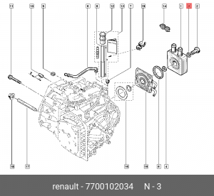 УПЛОТНИТЕЛЬ ТЕПЛООБМЕННИКА АКПП (РЕЗ. КО 7700102034 7700102034 RENAULT