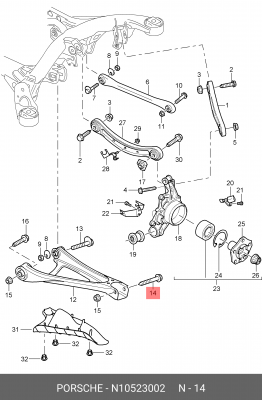 БОЛТ / SCHRAUBE N10523002 N 105 230 02 VAG
