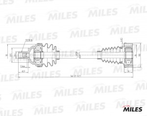 Привод в сборе левый AUDI A3/GOLF 1.6 03- (GKN 304749) GC01002 GC01002 MILES
