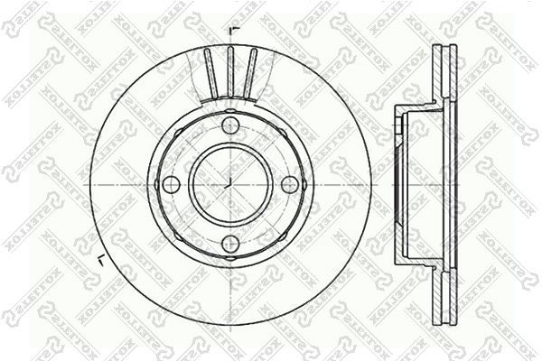 диск тормозной передний!\ Audi 80 1.6-1.9TDi 88> 6020-4738V-SX STELLOX
