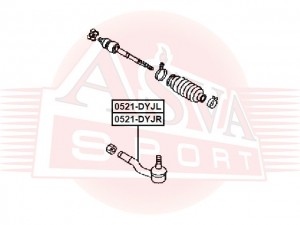 Наконечник поперечной рулевой тяги 0521DYJR 0521-DYJR ASVA