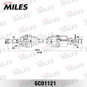 Привод в сборе левый RENAULT MEGANE II 1.4-1.5D 03-09 (GKN 304745) GC01121 GC01121 MILES