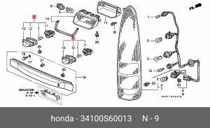 ФОНАРЬ 34100S60013 34100S60013 HONDA